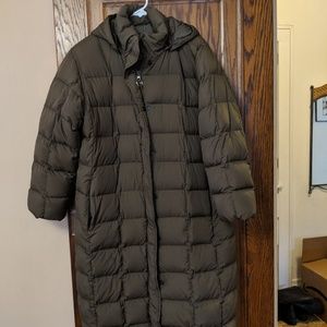 Land's End Long Down Parka Size L Olive